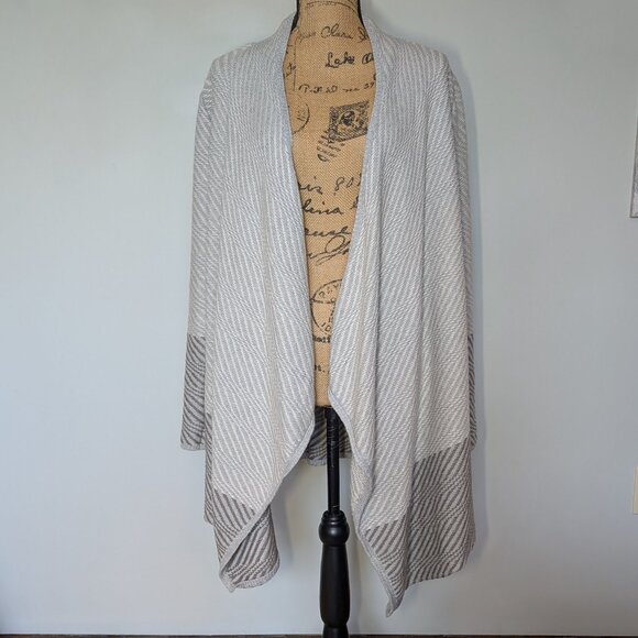LUCKY BRAND Pointelle Knit Waterfall Open Front Cardigan - Picture 2 of 4